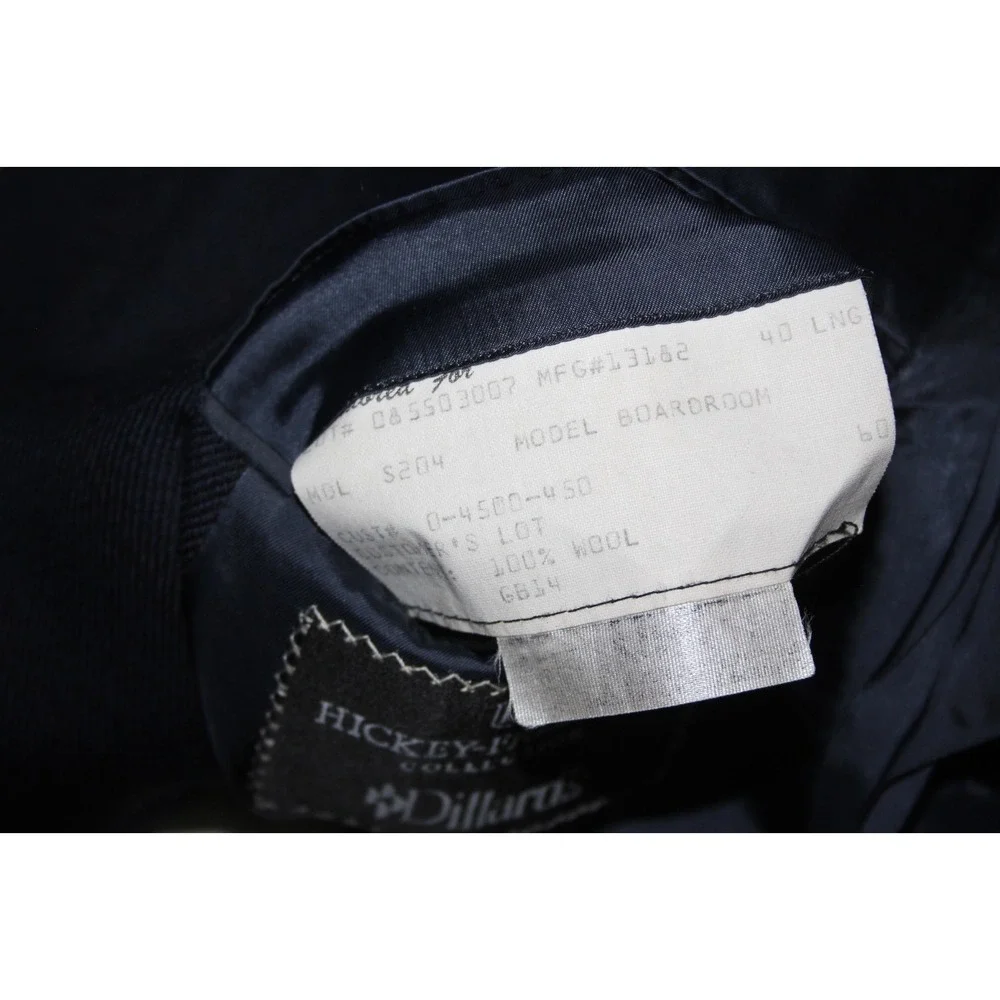 HICKEY FREEMAN Boardroom 40L Blue Wool Sport Coat USA Made 2 Button Blazer